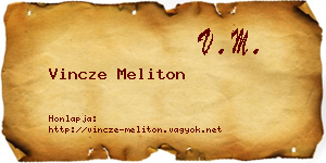 Vincze Meliton névjegykártya